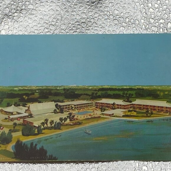 VTG Causeway Inn Postcard‎ Tampa Florida 1960s Hotel Resort Scenic Aerial View - Picture 5 of 6